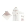 coffret de bain bébé en mousseline 4 pièces motif ours - bebekevi maroc