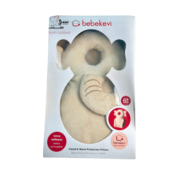 coussin protecteur antichoc bébé motif éléphant gris– bebekevi maroc