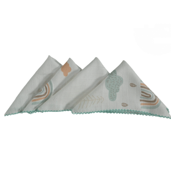 Lot de 4 mouchoirs en mousseline 25 x 25 cm - Bebekevi