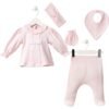 coffret 5 Pièces fille 0-3mois rose - mini zeyn maroc ensemble 5 pièces confortable pour fille 0-3mois maroc