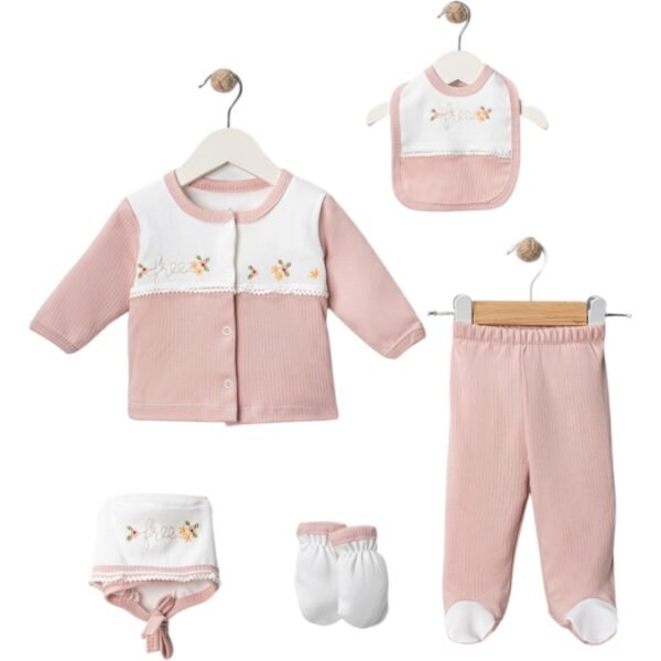 coffret Bébé 0-3mois 5 pièces confortables rose - baby turp maroc Coffret Naissance Bébé 0-3mois 5 Pièces - Baby Turp
