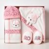 coffret de bain bébé rose 3 pièces - eke baby maroc