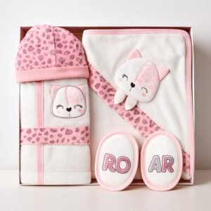 coffret de bain bébé rose 3 pièces - eke baby maroc