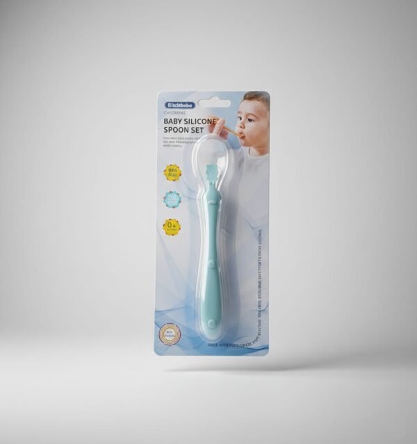 cuillère en silicone pour bébé bleue - kokibebe maroc cuillère en silicone maroc