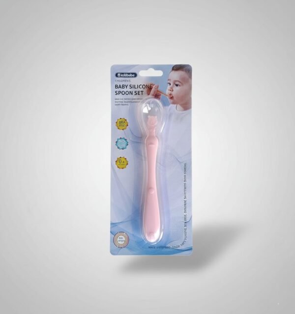cuillère en silicone pour bébé rose - kokibebe maroc 1 cuillère en silicone pour bébé maroc