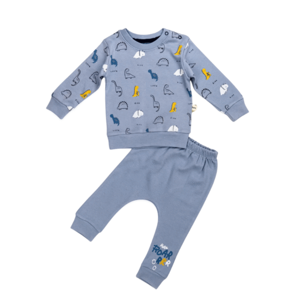 ensemble garçon 2 pièces dino bleu - aybus baby maroc ensemble garçon 2 pièces pull dino et pantalon - aybus baby gobébé.ma