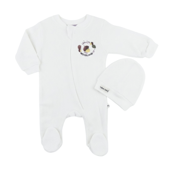 ensemble grenouillère + bonnet unisexe en coton - aybus baby maroc