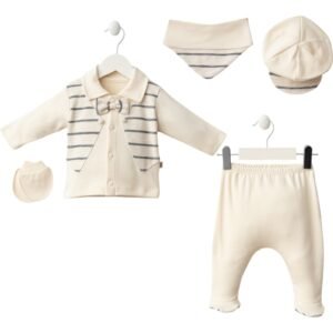 coffret naissance garçon 5 pièces beige - mini zeyn