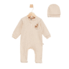 ensemble unisexe grenouillère et bonnet beige - aybus baby maroc ensemble unisexe grenouillère + bonnet en coton - aybus baby maroc