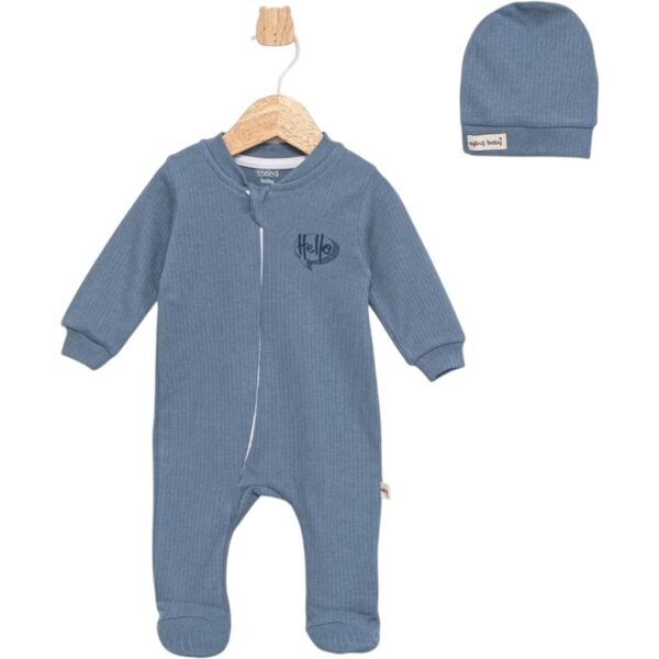 ensemble bébé grenouillère + bonnet en coton - aybus baby gobébé.ma