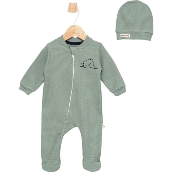ensemble grenouillère + bonnet motif ours - aybus baby maroc