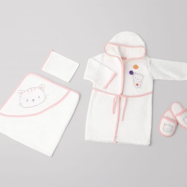 coffret de bain fille 4 pièces motif chat - Bebekevi gobébé.ma