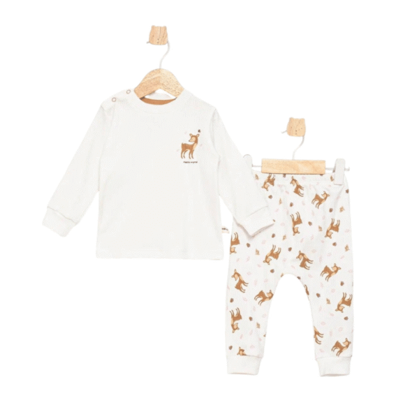 vêtement bébé 2 pièces blanc aybus baby maroc ensemble bébé 2 pièces motif animal - aybus baby gobébé.ma