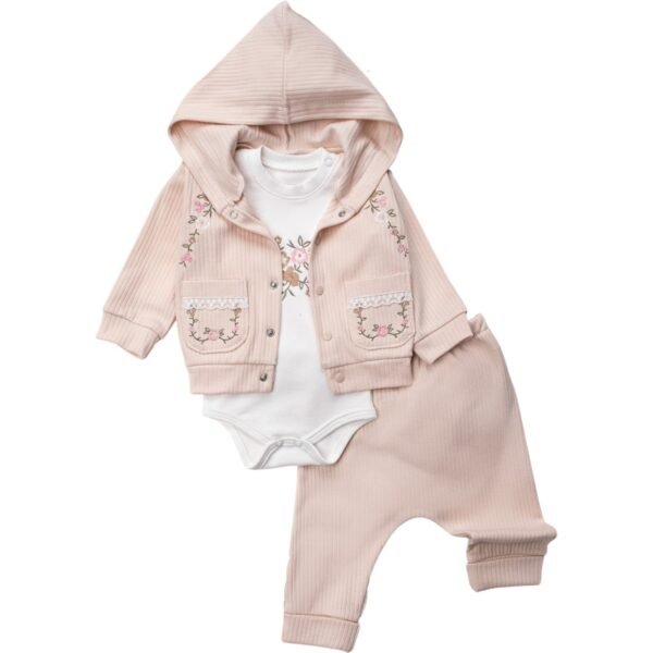 vêtement fille à manches longue motif floral gobébé.ma ensemble fille 3 piéces chic et élégant gobébé.ma
