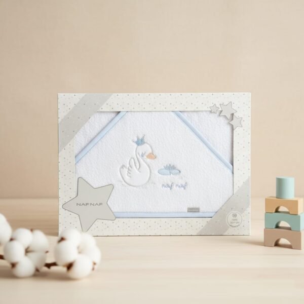 Cape de bain bébé 100 x 100 cm motif cygne - Naf Naf