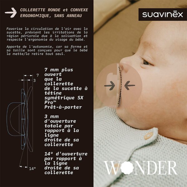 Lot de 2 Sucettes en Silicone Sx Pro Wonder 0-6mois - Suavinex