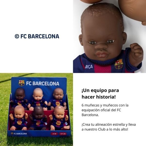 Poupée Bébé avec Tenue Football Officielle Barcelone 21 cm – Miniland