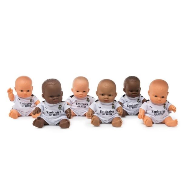 Poupée Bébé avec Tenue Football Officielle Real Madrid 21 cm – Miniland