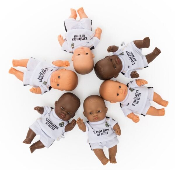 Poupée Bébé avec Tenue Football Officielle Real Madrid 21 cm – Miniland