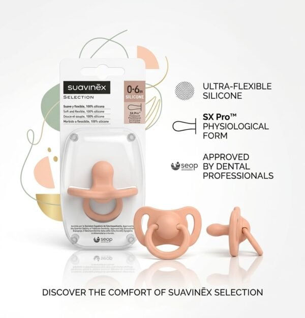 sucette en silicone sx pro 0-6m rose - suavinex maroc symétrique et réversible suavinex gobebe.ma