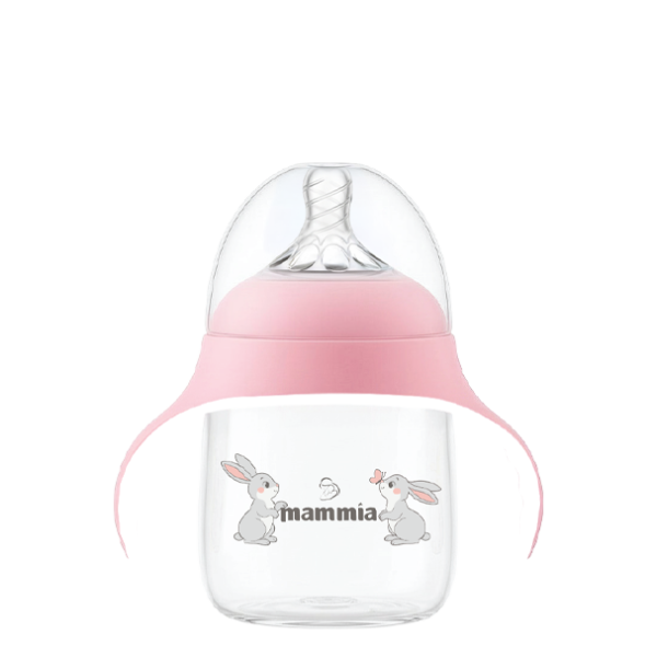 biberon évolutif 2 en 1 à poignée ergonomique 300ml rose - mammia maroc Biberon évolutif 2 en 1 à Poignée Ergonomique 300ml - Mammia