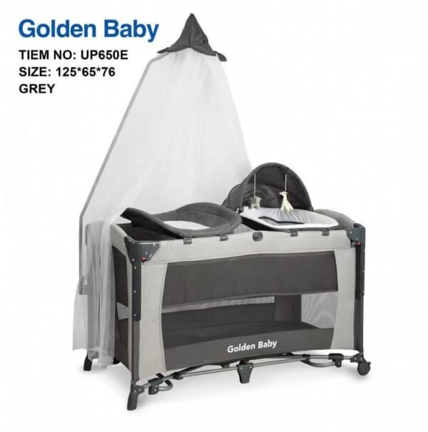 lit parc up650e pliable avec moustiquaire et table à langer gris – golden baby maroc lit parc up650e pliable avec accessoire pratique – golden baby