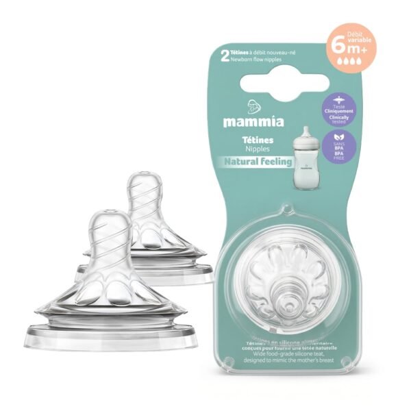 lot de 2 tétines natural feeling 6m+débit variable - mammia gobebe.ma tétine idéale pour adapter le flux selon les besoins de bébé gobebe.ma