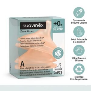 lot de 2 tétines zero zero 0 mois+ deebit adaptable (a) - suavinex maroc