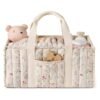 organisateur de couches matelassé motif floral panier de rangement spacieux gobebe.ma