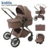 pack poussette trio 3 en 1 avec nacelle + cosy + sac à langer marron - kidolo maroc Pack poussette 3 en 1 avec nacelle + cosy + sac à langer - Kidolo