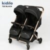 poussette jumeaux t22 noire - kidilo maroc poussette idéale pour jumeau - kidilo maroc
