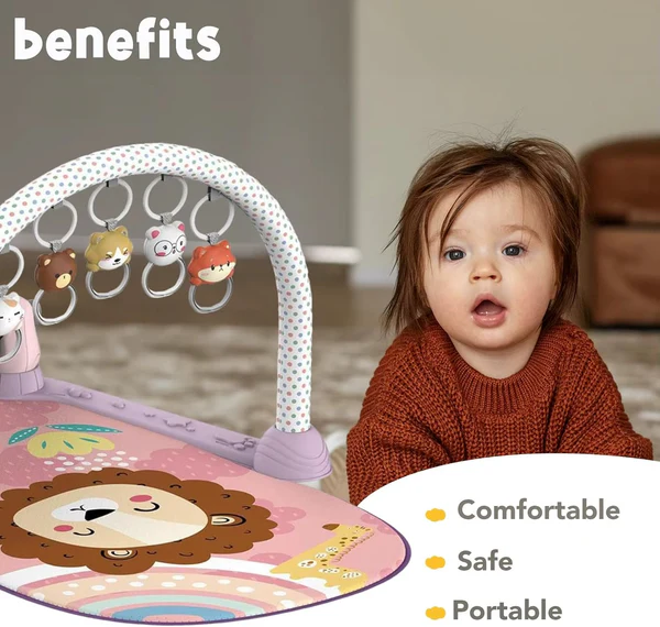 tapis d'éveil musical avec piano hug happy maroc Tapis d'éveil musical avec piano « Lion Baby Play Mat » - Hug Happy