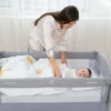 Lit pliable 2 niveaux Milky Way Beige avec option cododo - kikkaboo