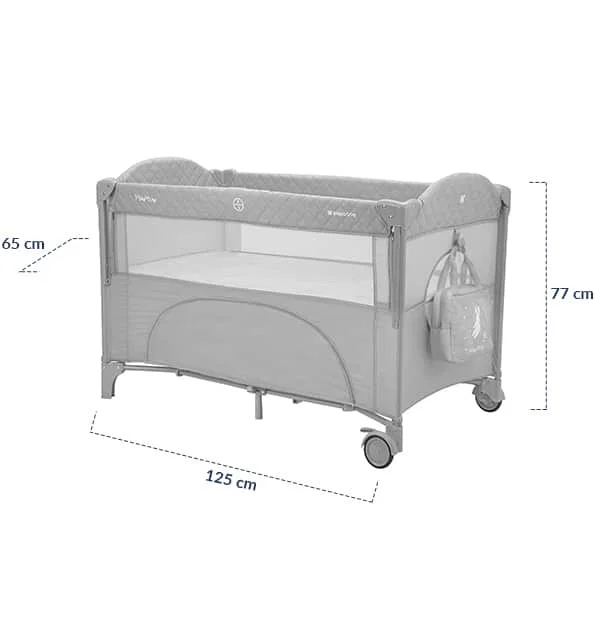 Lit pliable 2 niveaux Milky Way Beige avec option cododo - kikkaboo
