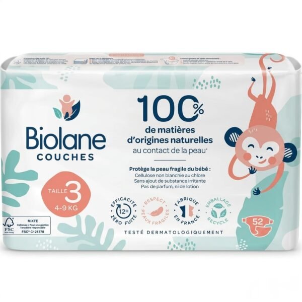 couches écologiques taille 3 (4-9 kg) - biolane maroc chouche douce et absorbante biolane gobebe.ma