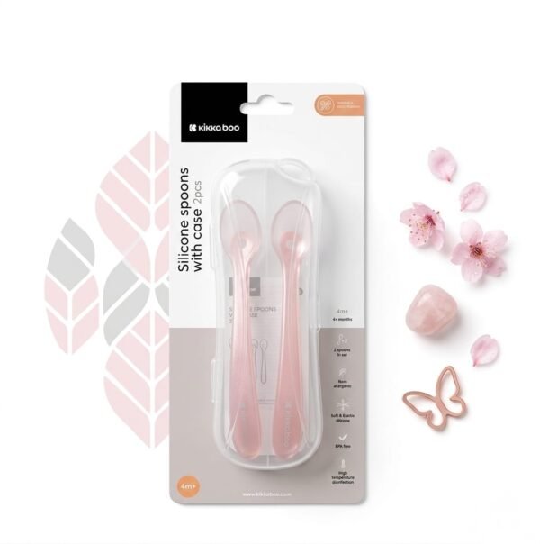 lot de 2 bébé cuilliéres en silicone gobebe.ma accessoires repas bébé kikkaboo gobebe.ma