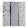 lot de 3 langes en mousseline dreamy fields gris 100 x 100 cm - kikkabo gobebe couvertur mousseline 75 x 75 cm