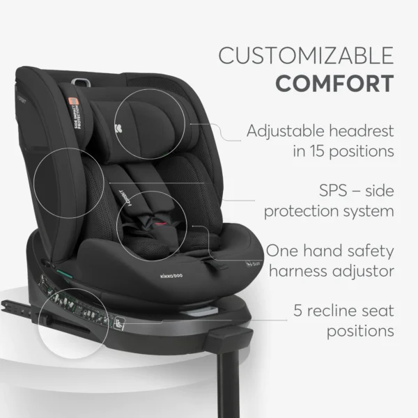 Siège auto i-Orbit 0-12 ans 360°  avec Jambe de force – Kikkaboo
