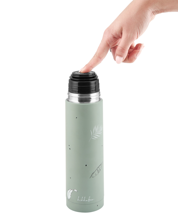 thermos flask 500ml sage - kikkaboo gobebe Thermos flask 500ml Flora Sage - KikkaBoo