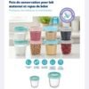 Lot de 8 Pots de conservation lait maternel/repas bébé 180ml - Mammia