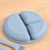 assiette avec compartiment gobebe Assiette Bébé Compartimentée en Silicone avec Cuillère et Fourchette