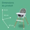 dimension chaise haute abelia bébéconfort gobebe agadir Chaise Haute Abelia Mineral Grey - Bébé Confort
