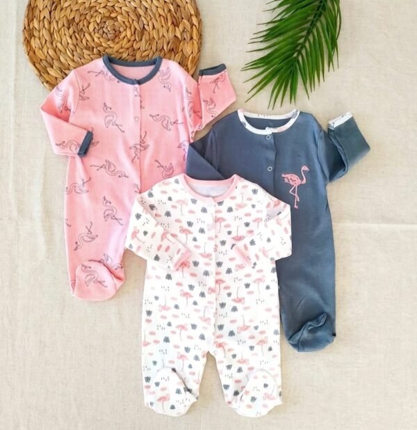 grenouillères bébé fille 100% coton - midirik gobebe conforrt et douceur bébé midirik gobebe maroc