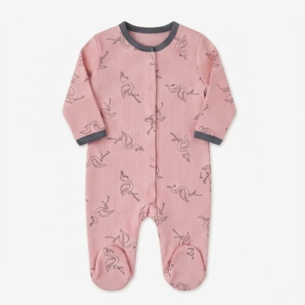 grenouillères bébé fille 100% coton rose - midirik gobebe Grenouillères Bébé fille 100% Coton - Midirik