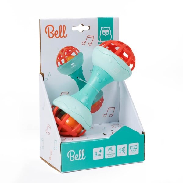 hochet bell double cloche dès 3 mois - eurekakids gobebe jouet d'eveil bebe gobebe.ma