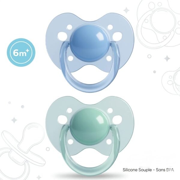 lot de 2 sucettes air free 6mois+ vert - mammia gobebe sucette air free mammia gobebe maroc