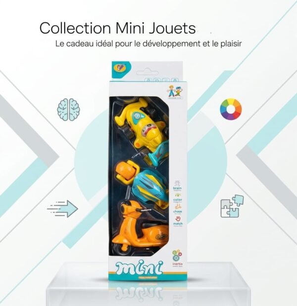 Set de 3 Mini Véhicules à Friction pour Bébé - HINLEBAO TOYS