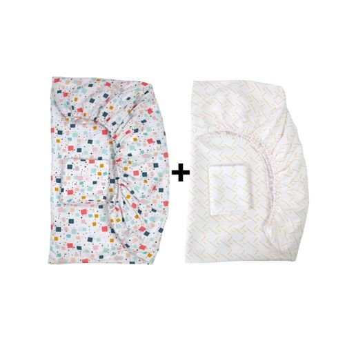Lot de 2 Draps-Housses 60x120 cm + 2 Taies d'Oreiller 30×50 cm - Dwirty