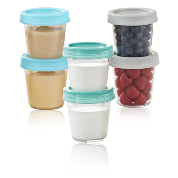 Lot de 8 Pots de conservation lait maternel/repas 180mlx4 et 240mlx4 – Mammia