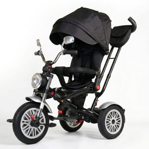 tricycle pliable multifonction avec lampe avant, capote uv et guidon parental gobebe tricycle avec lampe avant gobebe temara